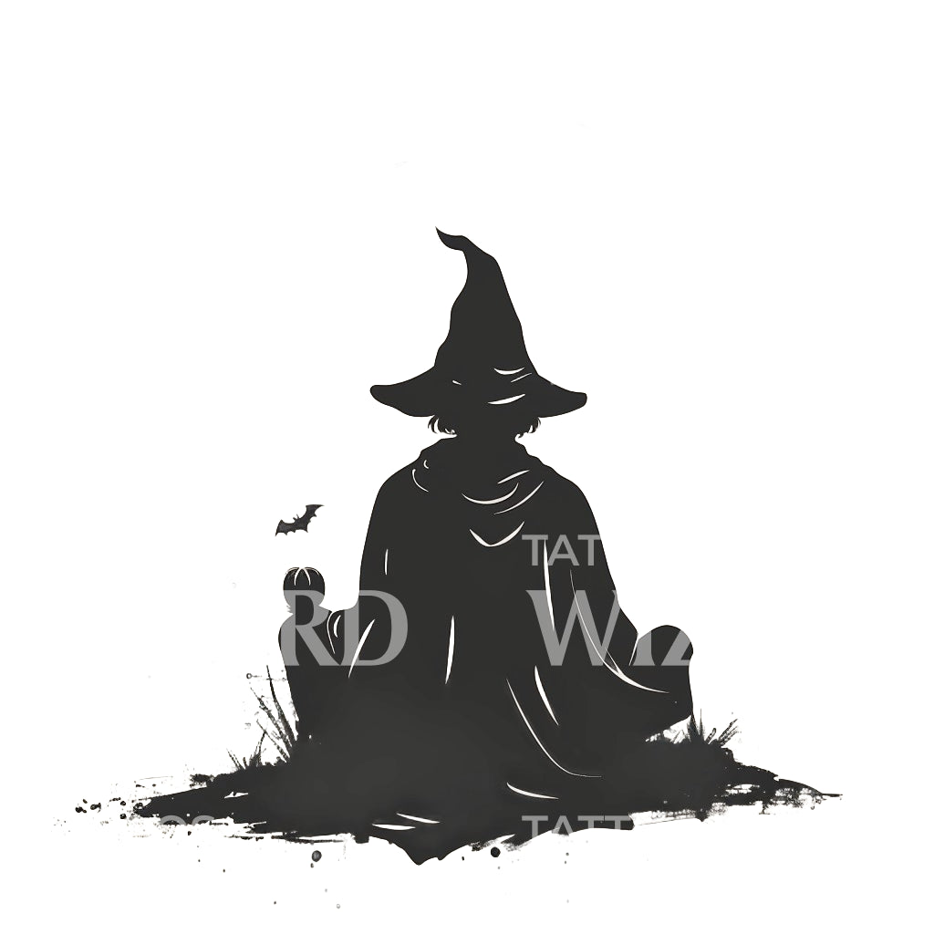 Meditative Wizard Tattoo Design