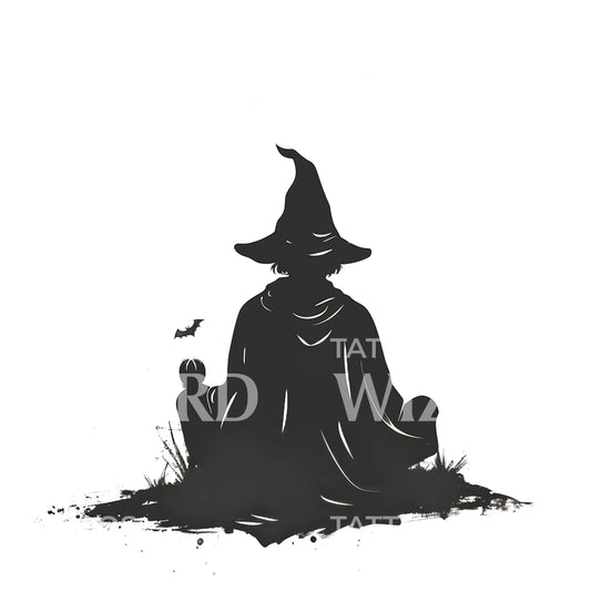 Meditative Wizard Tattoo Design