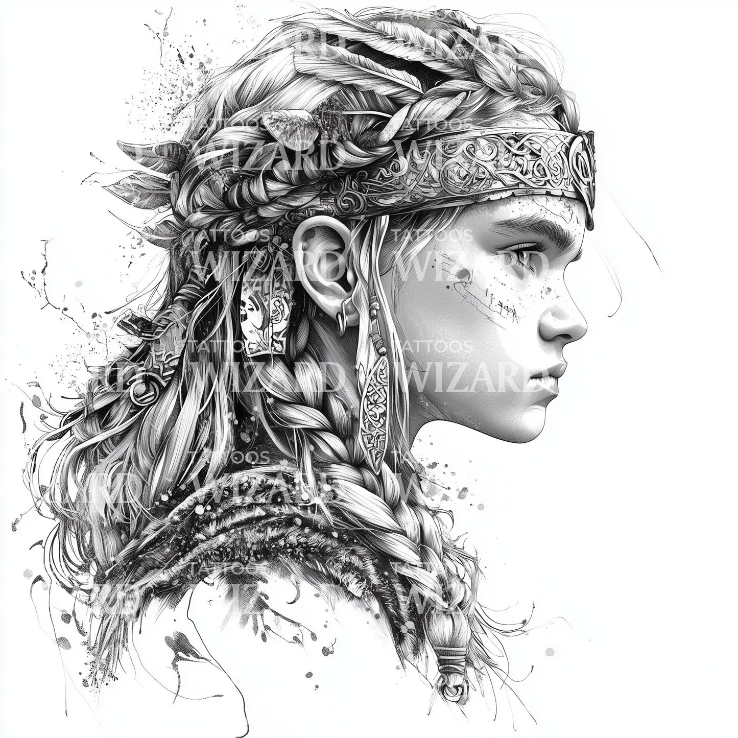 Jovem Guerreiro Viking com Espírito de Guerreiro Ideia de Tatuagem