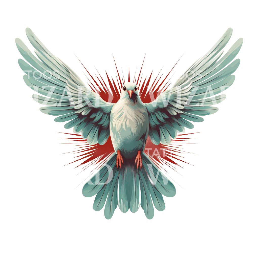 Old School Dove Tattoo Design