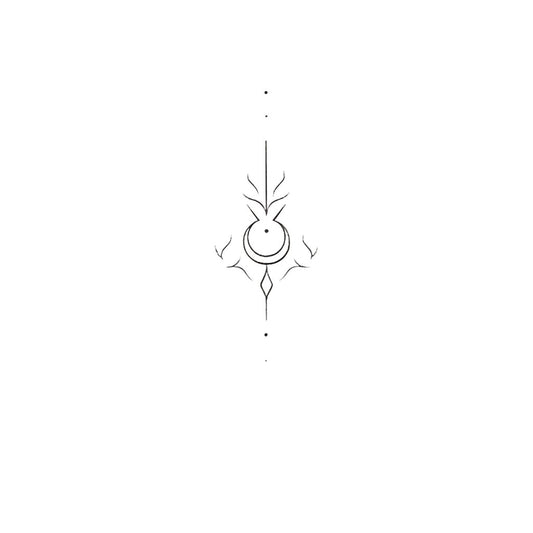 Minimalist Glyph Taurus Zodiac Sign Tattoo Design