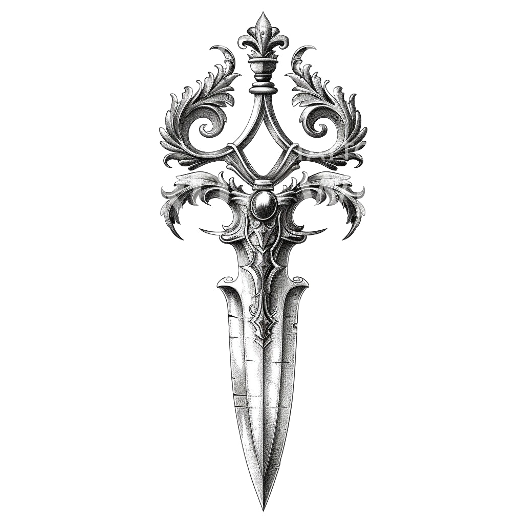 Baroque Scissors Tattoo Design