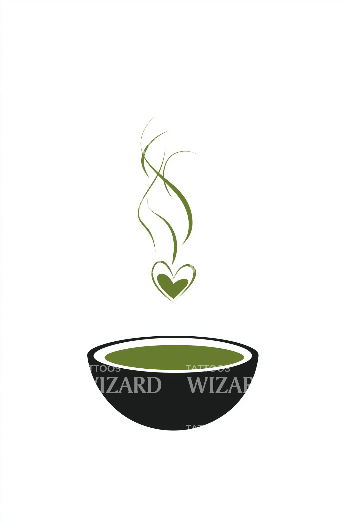 Design Tatuaggio Cuore Ciotola Zen