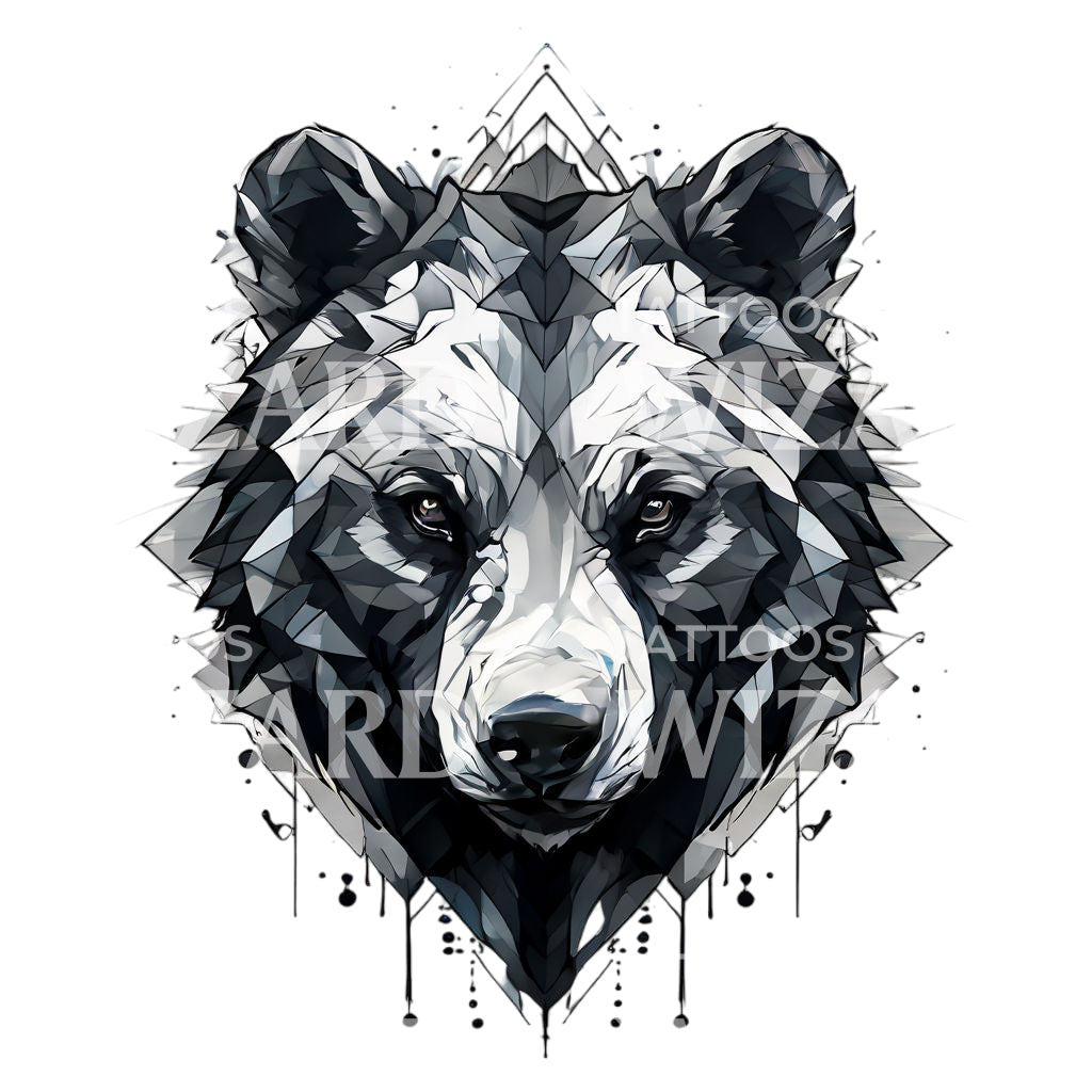 Geometric Bear Tattoo Design
