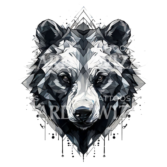 Geometric Bear Tattoo Design