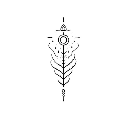 Handpoke Tree and Earth Connexion Tattoo Design