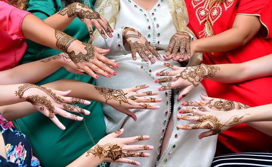 indian women with henna tattoo