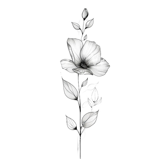 Conception de tatouage de fleur de pavot éthérée