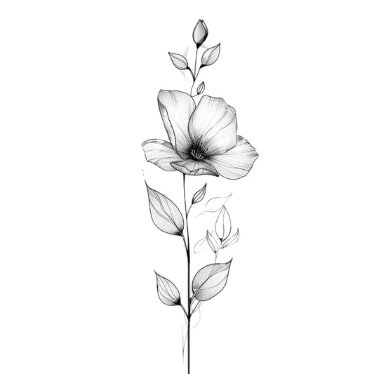 Ethereal Poppy Flower Tattoo Design