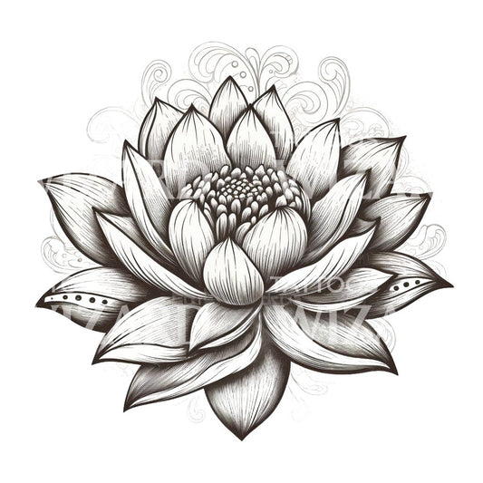 Croquis de conception de tatouage de fleur de lotus