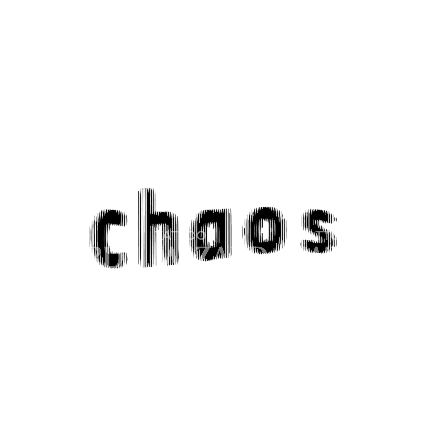 Chaos Blurry Font Lettering Tattoo Design