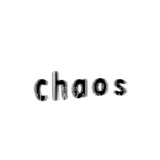 Chaos verschwommene Schriftart Schriftzug Tattoo-Design