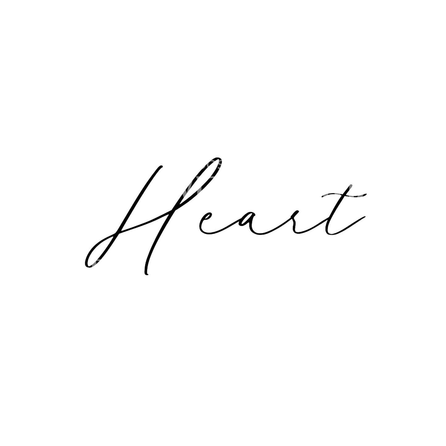 Heart Lettering Fineline Tattoo Design