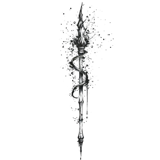 Harry Potter Magic Wand Tattoo Design