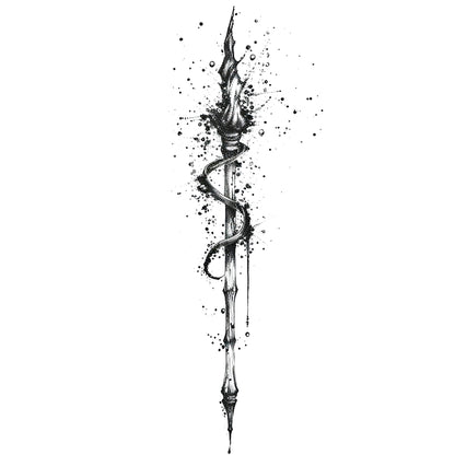Harry Potter Magic Wand Tattoo Design