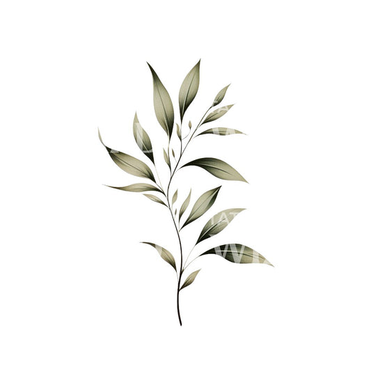 Conception de tatouage minimaliste de branche d'olivier