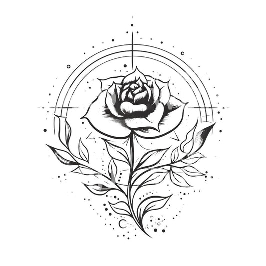 Minimalist Rose Tattoo Design