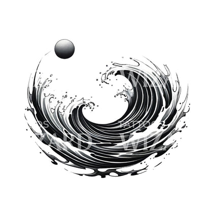 Minimalistic Wave Tattoo Design