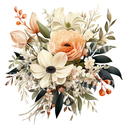 Bridal Fall Bouquet Tattoo Design