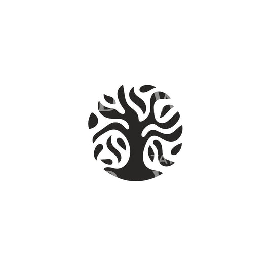 Conception de tatouage d'arbre minimaliste abstrait