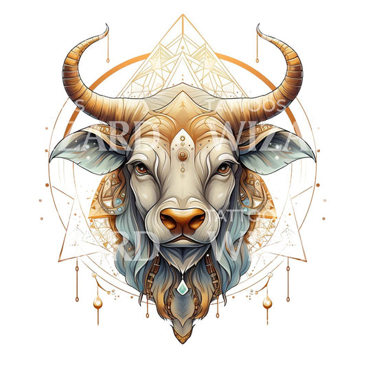Taurus Zodiac Sign Tattoo Design