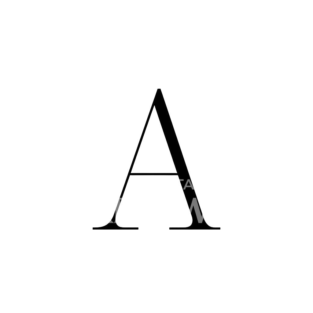 Conception de tatouage de lettre Serif simple et élégante