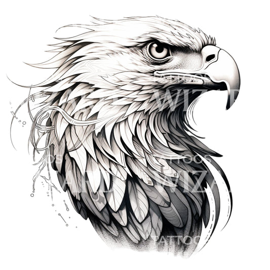 Conception de tatouage d'aigle noir et gris