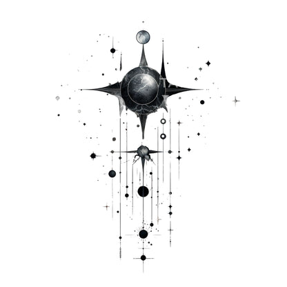 Cosmic Dotwork Tattoo Design