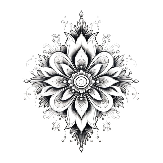 Ornamental Flower Mandala Tattoo Design