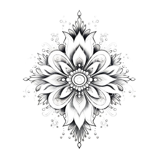 Ornamental Flower Mandala Tattoo Design