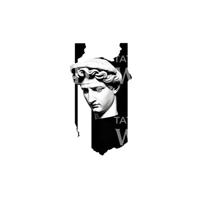 Contemporary MicroRealism Greek God Tattoo Design