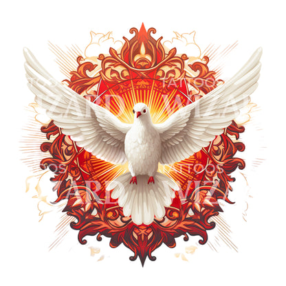 Old School Dove Tattoo Design