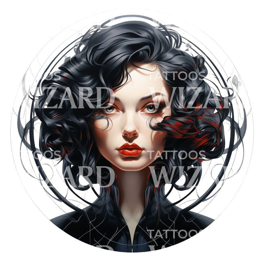 Black Widow Marvel Inspired Tattoo Design