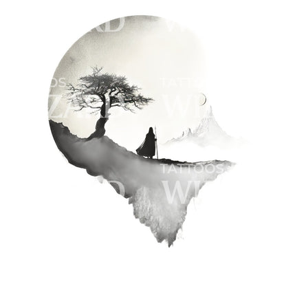 LOTR Landscape Tattoo Design