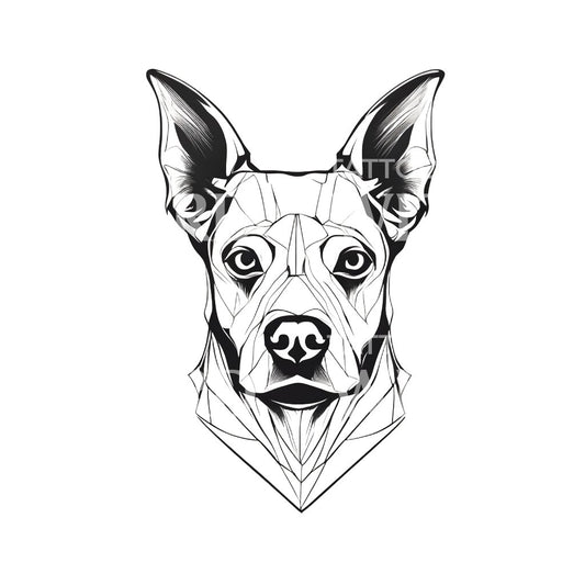 Dog Head Tattoo Design