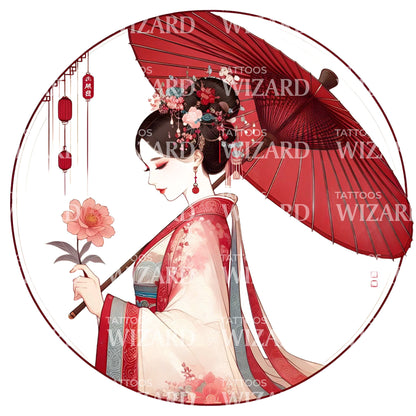 Chinese Traditional Beauty Tattoo Design