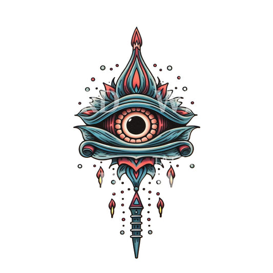 Old School Eye and Dagger Tattoo Design