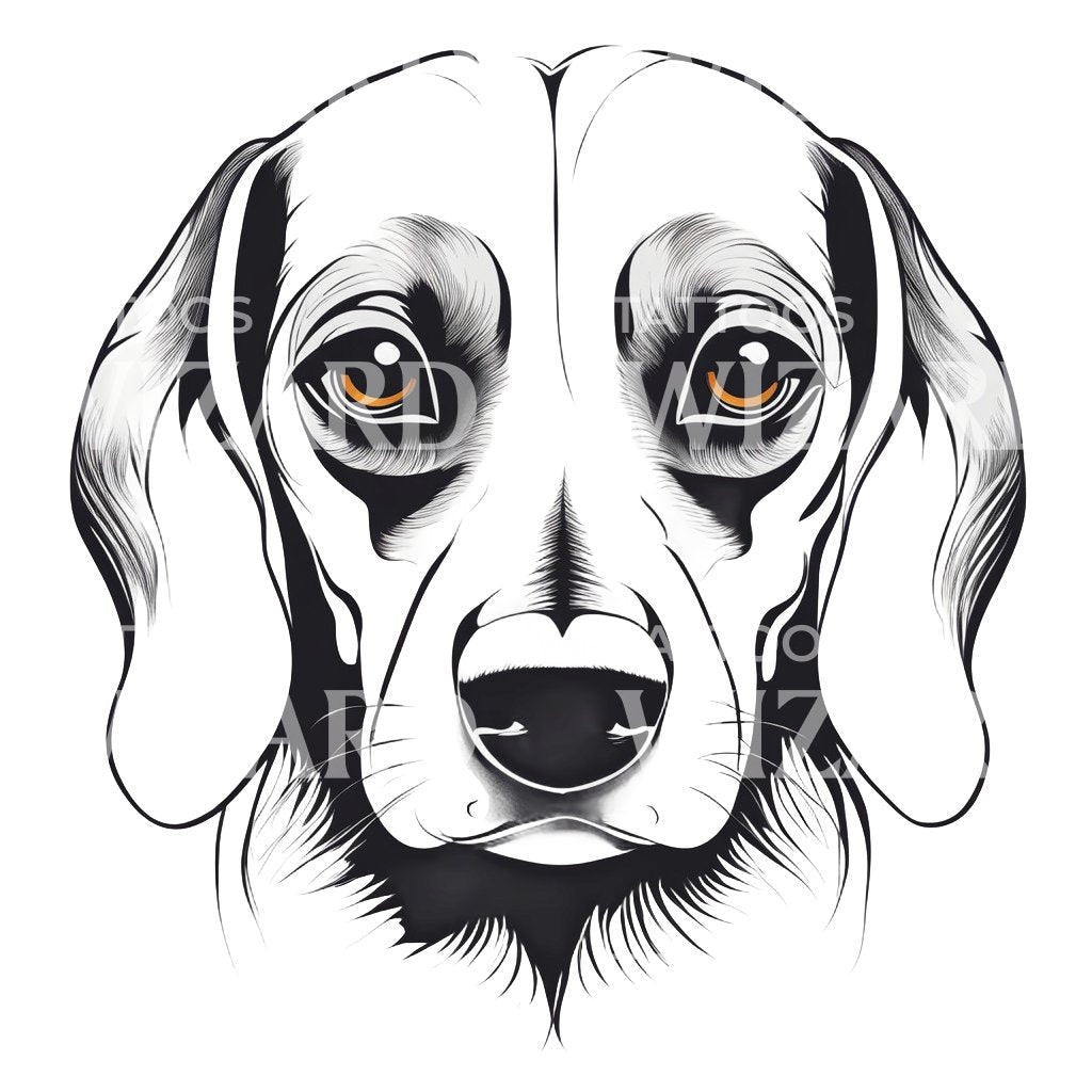 Dackel-Hundekopf-Tattoo-Design