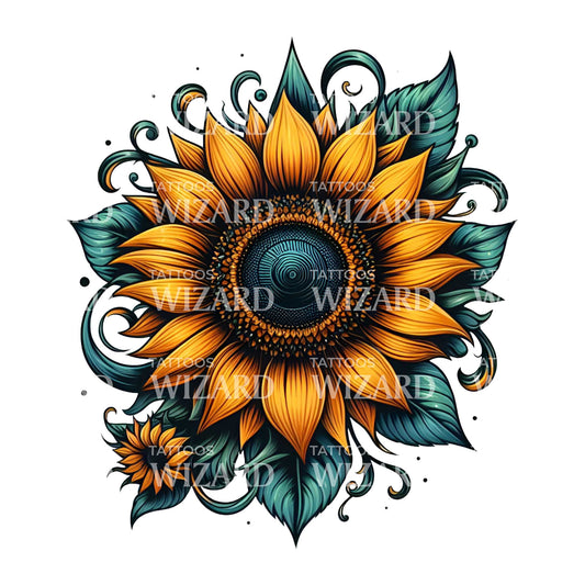 Blumenillustration Tattoo-Design