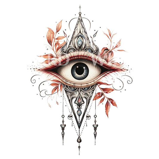 Conception de tatouage pour les yeux ornementaux néo traditionnels