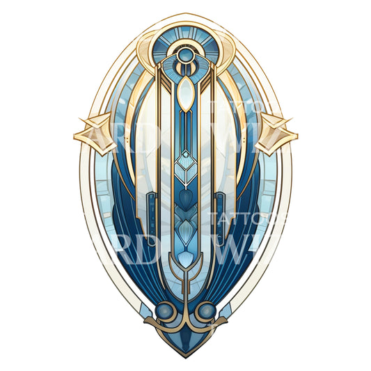 Neo Traditional Geometric Talisman Tattoo