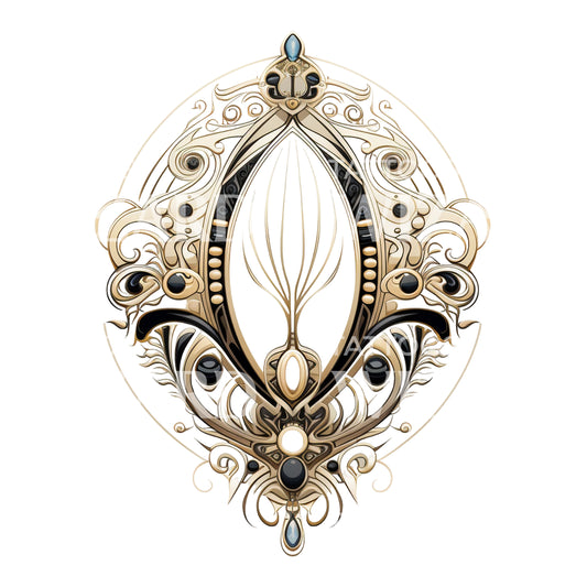 Neo Traditional Geometric Talisman Tattoo