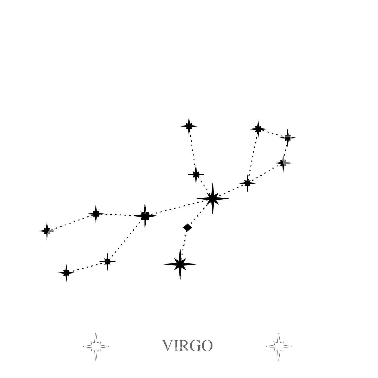 Conception de tatouage de constellation du zodiaque Vierge