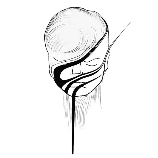 Contemporary Sad Portrait Tattoo Design