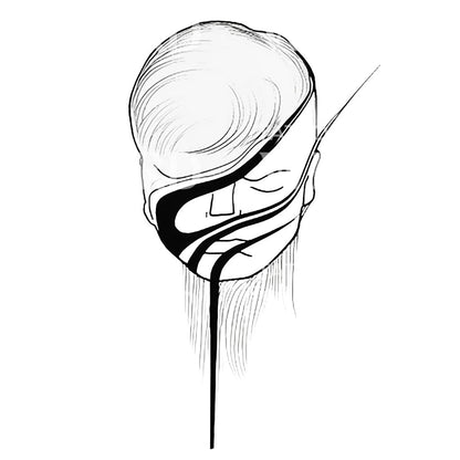Contemporary Sad Portrait Tattoo Design