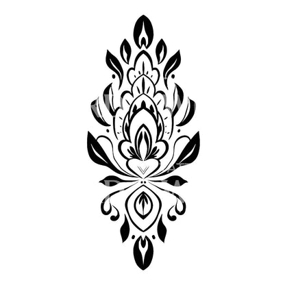 Ornamental Traditional Flowers Tattoo Design