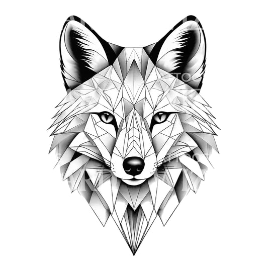 Geometric Fox Tattoo Design