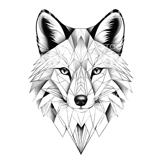 Conception de tatouage de renard géométrique