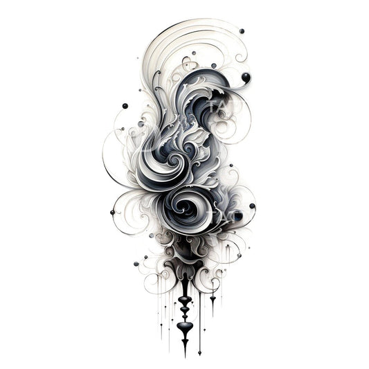 Abstract Flowing Shapes Tattoo Design