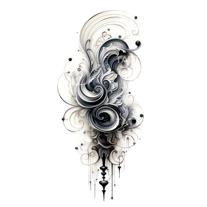 Abstract Flowing Shapes Tattoo Design